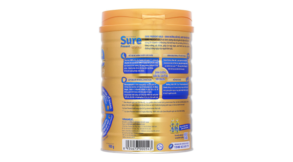 Sữa bột Vinamilk Sure Prevent Gold giúp tăng cường, hồi phục sức khỏe (900g)