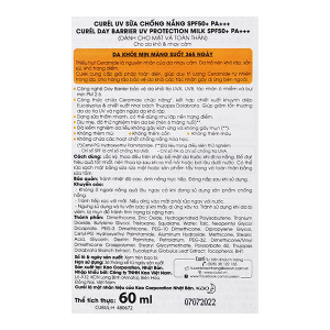Sữa chống nắng Curél SPF 50+/PA+++ cho da khô & nhạy cảm chai 60ml
