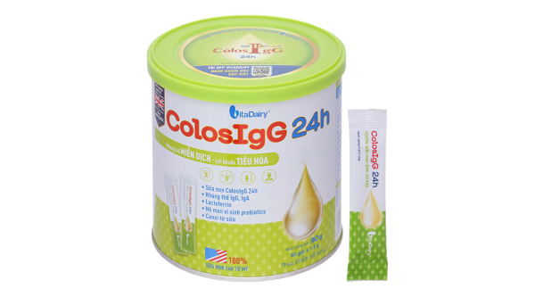 Sữa non ColosIgG 24h giúp tăng cường miễn dịch, hệ tiêu hóa khỏe mạnh (60 gói x 1,5g)