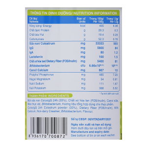 Sữa non ColosIgG 24h giúp tăng cường miễn dịch, hệ tiêu hóa khỏe mạnh (60 gói x 1,5g)