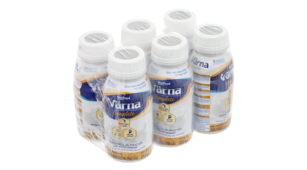 Sữa bột pha sẵn Nutifood Varna Complete giúp bổ sung dinh dưỡng (6 chai x 237ml)