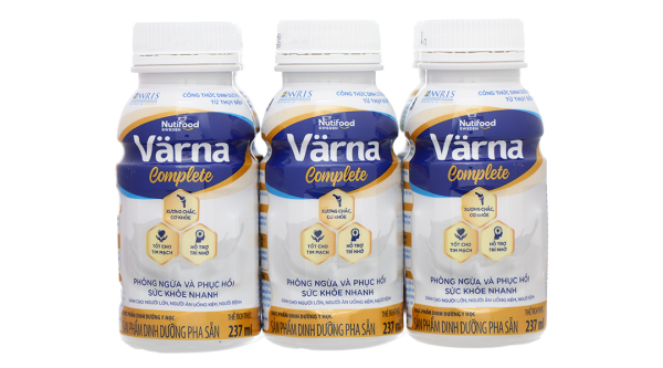 Sữa bột pha sẵn Nutifood Varna Complete giúp bổ sung dinh dưỡng (6 chai x 237ml)