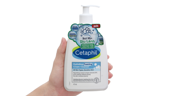 Sữa rửa mặt Cetaphil Hydrating Foaming Cream Cleanser tạo bọt dịu lành chai 473ml