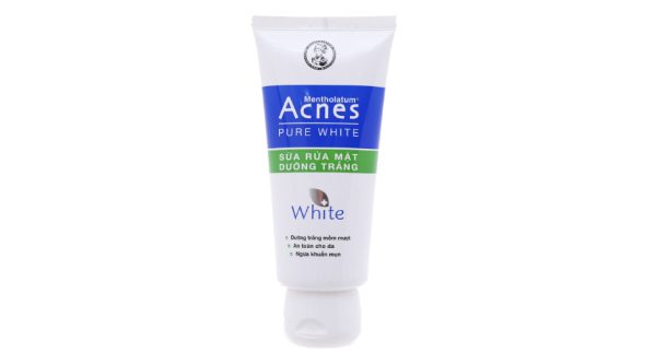 Sữa rửa mặt Acnes Pure White dưỡng da trắng sáng, ngừa mụn tuýp 100g