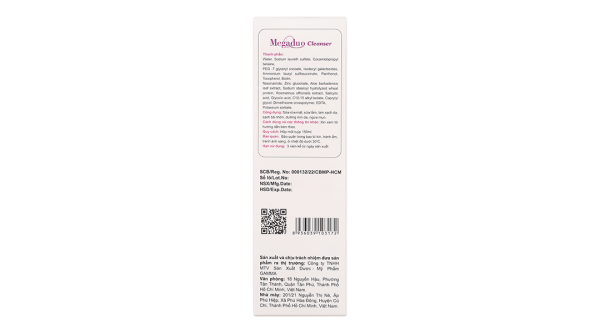 Sữa rửa mặt Megaduo Cleanser làm sạch da giúp da mịn màng, ngừa mụn tuýp 150ml