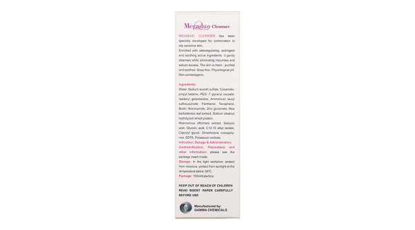 Sữa rửa mặt Megaduo Cleanser làm sạch da giúp da mịn màng, ngừa mụn tuýp 150ml