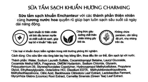Sữa tắm Enchanteur hương nước hoa giúp sạch khuẩn da chai 650g