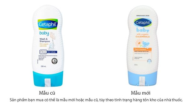 Sữa tắm gội Cetaphil Baby Wash & Shampoo Calendula chăm sóc da cho bé chai 230ml