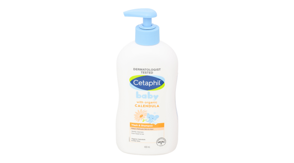 Sữa tắm gội cho bé Cetaphil chiết xuất hoa cúc hữu cơ chai 400ml