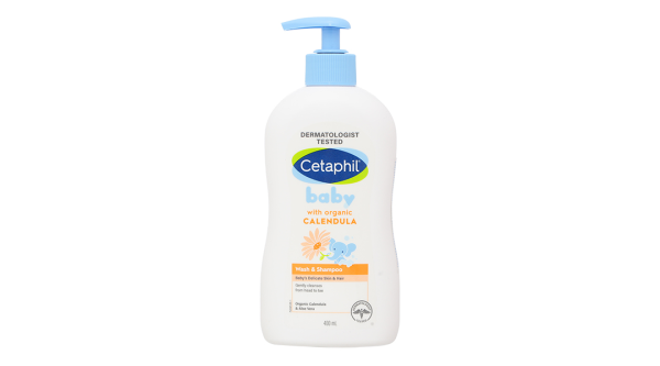 Sữa tắm gội cho bé Cetaphil chiết xuất hoa cúc hữu cơ chai 400ml