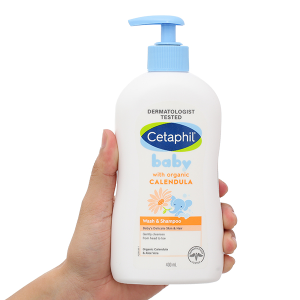 Sữa tắm gội cho bé Cetaphil chiết xuất hoa cúc hữu cơ chai 400ml