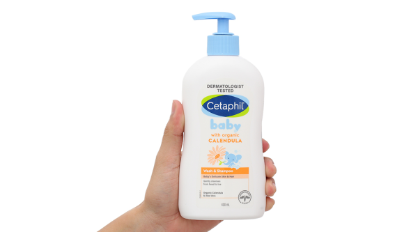 Sữa tắm gội cho bé Cetaphil chiết xuất hoa cúc hữu cơ chai 400ml
