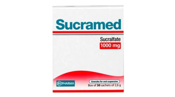 Cốm pha hỗn dịch Sucramed 1000mg trị loét dạ dày, tá tràng lành tính (30 gói x 2.6g)