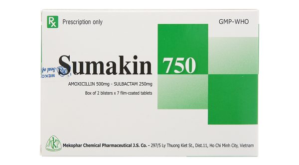 Sumakin 750 trị nhiễm khuẩn do vi khuẩn nhạy cảm (2 vỉ x 7 viên)