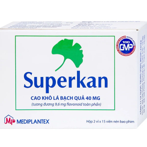 Superkan 40mg trị mất trí nhớ ngắn hạn (2 vỉ x 15 viên)