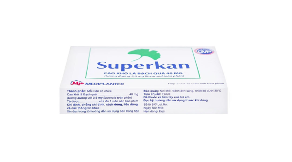 Superkan 40mg trị mất trí nhớ ngắn hạn (2 vỉ x 15 viên)