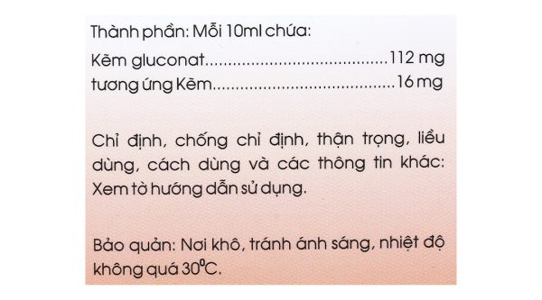 Siro Snapcef 16 mg/10ml trị tiêu chảy, bổ sung kẽm hộp 20 ống x 10ml