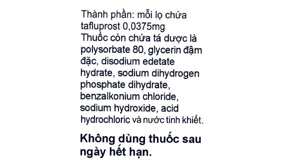 Dung dịch nhỏ mắt Taflotan 0.0015% trị tăng nhãn áp lọ 2.5ml