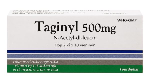 Taginyl 500mg trị triệu chứng các cơn chóng mặt (2 vỉ x 10 viên)