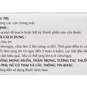 Taginyl 500mg trị triệu chứng các cơn chóng mặt (2 vỉ x 10 viên)