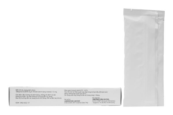 Dung dịch nhỏ mắt Taptiqom trị tăng nhãn áp (30 ống x 0.3ml)