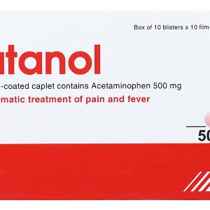 Tatanol 500mg giảm đau, hạ sốt (10 vỉ x 10 viên)