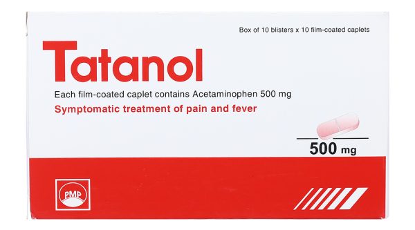 Tatanol 500mg giảm đau, hạ sốt (10 vỉ x 10 viên)
