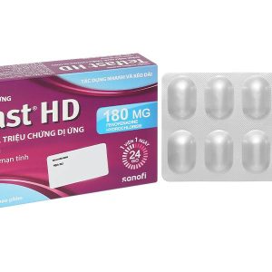 Telfast HD 180mg trị viêm mũi dị ứng, mề đay vô căn mạn tính (3 vỉ x 10 viên)