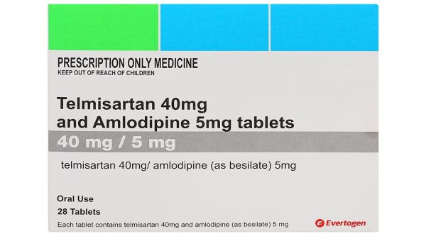 Telmisartan 40mg and Amlodipine 5mg tablets điều trị tăng huyết áp (2 vỉ x 14 viên)
