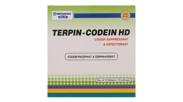 Terpin - Codein HD trị ho khan, ho do kích ứng (10 vỉ x 10 viên)