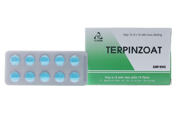 Terpinzoat TV.Pharm trị ho, loãng đàm trong bệnh lý hô hấp (10 vỉ x 10 viên)