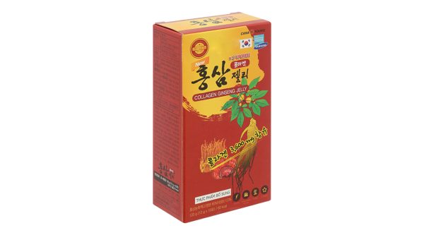 Thạch Collagen Nhân Sâm Mới giúp hạn chế lão hóa da hộp 10 gói x 12g