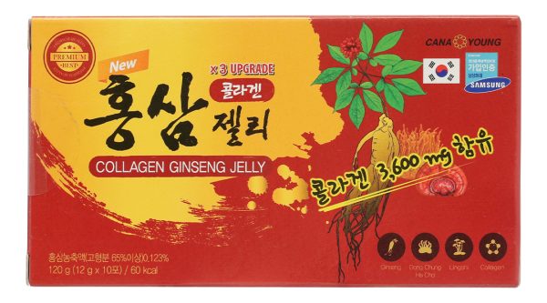 Thạch Collagen Nhân Sâm Mới giúp hạn chế lão hóa da hộp 10 gói x 12g