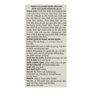 Thạch Collagen Nhân Sâm Mới giúp hạn chế lão hóa da hộp 10 gói x 12g