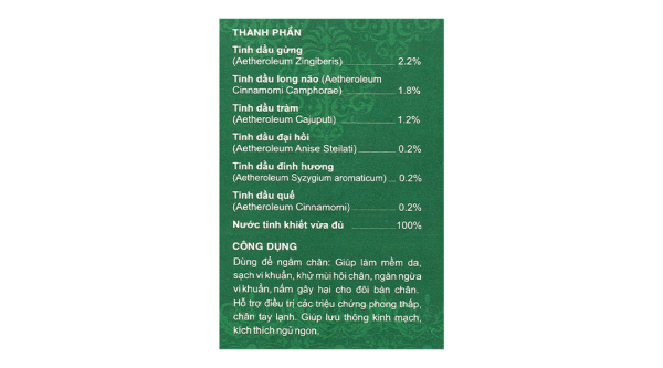Dung dịch Thảo Dược Ngâm Chân Cung Đình hỗ trợ giảm triệu chứng phong thấp chai 100ml