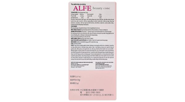 Bột Alfe Beauty Conc bổ sung collagen, giúp da căng mịn, đàn hồi hộp 30 gói x 2g