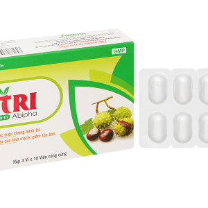 Antri Abipha hỗ trợ cải thiện các triệu chứng bệnh trĩ hộp 30 viên