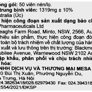 Blackmores Multivitamin For Men bổ sung vitamin cho nam lọ 50 viên