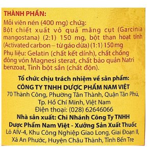 Carbo Nam Việt hỗ trợ giảm triệu chứng đầy hơi, rối loạn tiêu hóa chai 100 viên