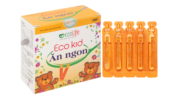 Siro Eco Kid Ăn Ngon bổ sung kẽm, vitamin và lysine hỗ trợ ăn ngon hộp 20 ống x 10ml