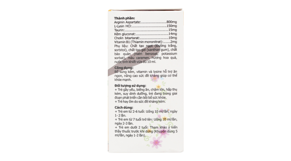 Siro Eco Kid Ăn Ngon bổ sung kẽm, vitamin và lysine hỗ trợ ăn ngon hộp 20 ống x 10ml