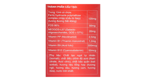 Dung dịch uống Feramax BC bổ sung sắt và acid folic cho cơ thể hộp 20 ống x 10ml