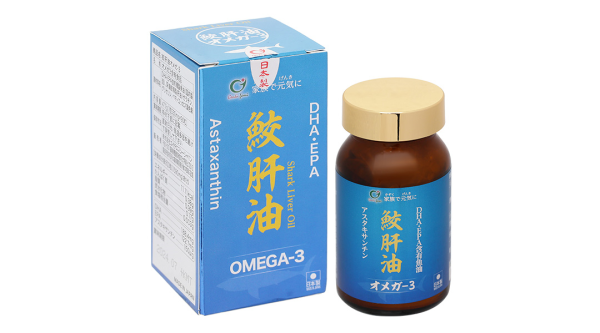 Dầu cá Genki Fami Shark Liver Oil Omega 3 giảm Cholesterol trong máu hộp 90 viên