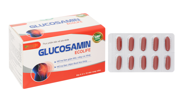 Glucosamin Ecolife hỗ trợ tăng tiết dịch khớp hộp 60 viên