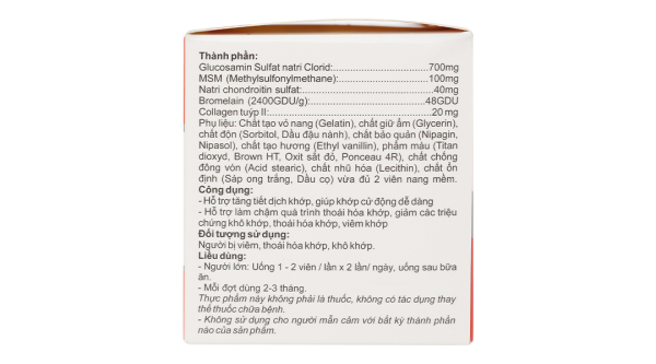 Glucosamin Ecolife hỗ trợ tăng tiết dịch khớp hộp 60 viên
