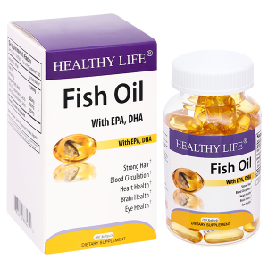 Dầu cá Healthy Life hỗ trợ bổ sung Omega 3, tốt cho não, mắt và tim mạch hộp 100 viên