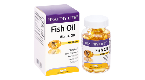 Dầu cá Healthy Life hỗ trợ bổ sung Omega 3, tốt cho não, mắt và tim mạch hộp 100 viên