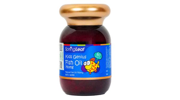 Dầu cá SpringLeaf Kids Genius Fish Oil 750mg bổ sung omega 3 cho bé lọ 60 viên