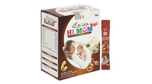 Cao lỏng Lợi sữa Hapi Hi Mom hỗ trợ tăng tiết sữa hộp 30 gói x 10ml