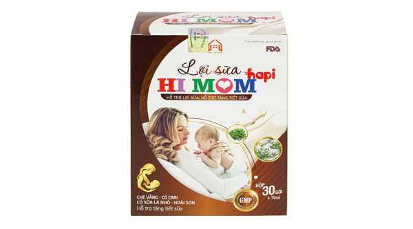 Cao lỏng Lợi sữa Hapi Hi Mom hỗ trợ tăng tiết sữa hộp 30 gói x 10ml